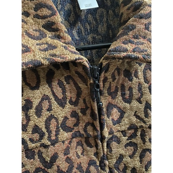 Vintage Coldwater Creek Tapestry Vest Womens  Leopard Print Cheetah Thick Sz M - Picture 5 of 11